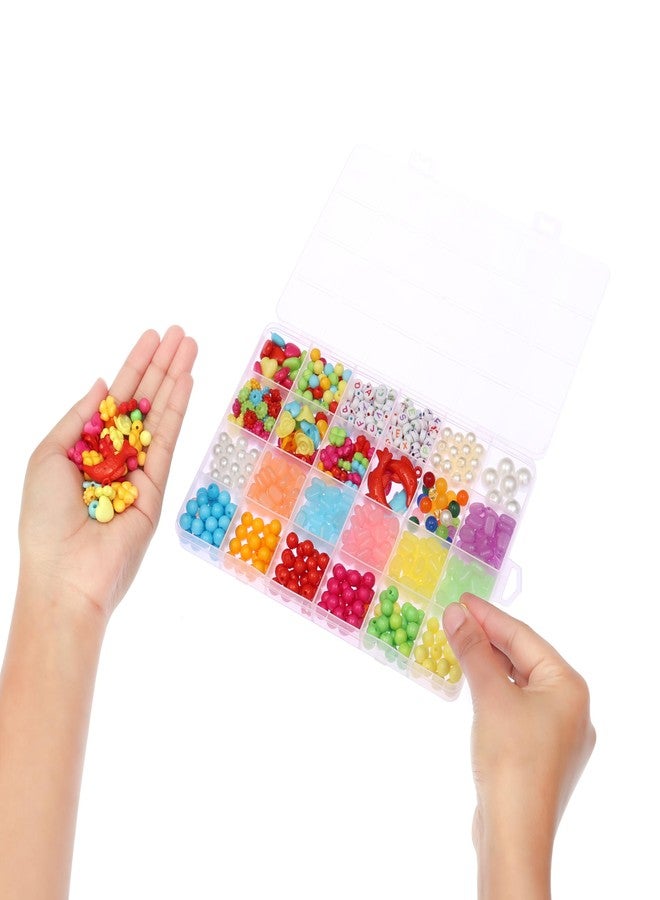 Ambitieux Children Jewelry Making Craft Bracelet Kits set for Kids - DIY 24 Compartment Box, 700+ Colorful Beads, Ear Hangings, Lobster Locks & Rings , 8 Pcs of Charms With Accessories - Birthday Gift for Girls 4 5 6 7 Years (All Colorfull) - Image 5